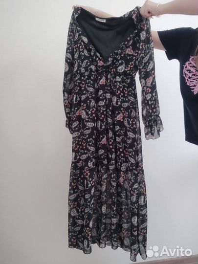 Платье чёрное с узором