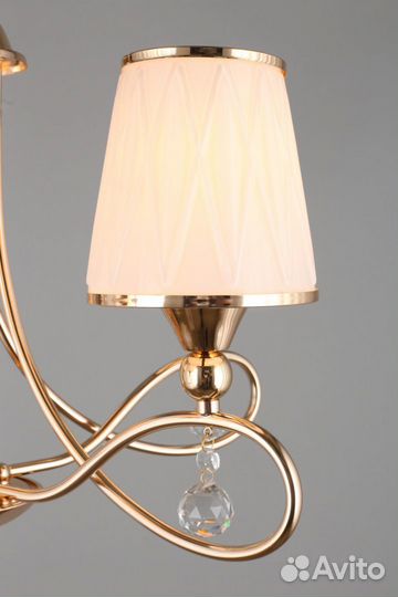 Люстра подвесная металл и стекло в спальню