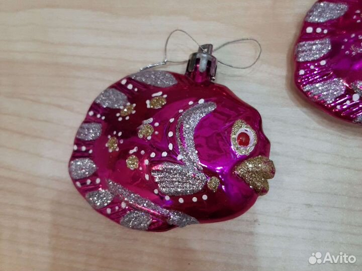 Набор новогодних игрушек Розового цвета