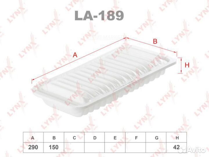 Lynxauto LA-189 Фильтр воздушный