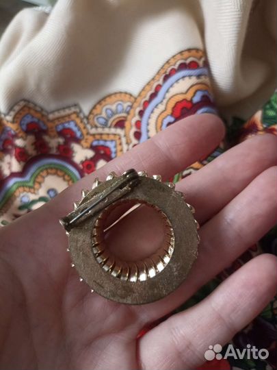 Золотой венок стильная винтажная брошь