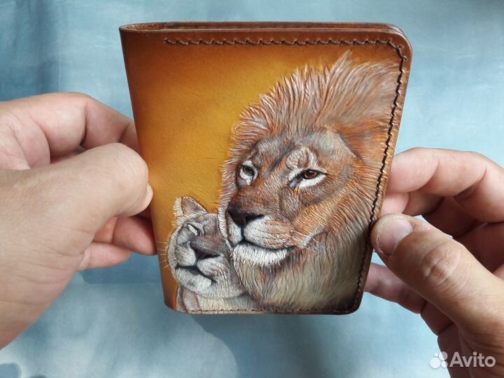 Обложка для документов кожа ручная работа