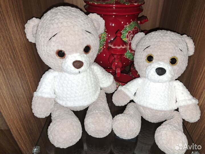 Плюшевые вязанные мишки