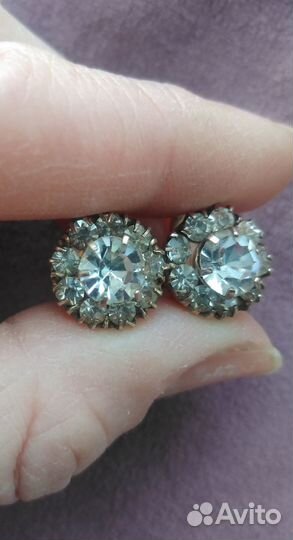 Серьги-клипсы малинки СССР винтаж