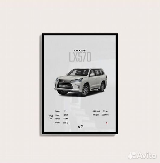 Постер с автомобилем