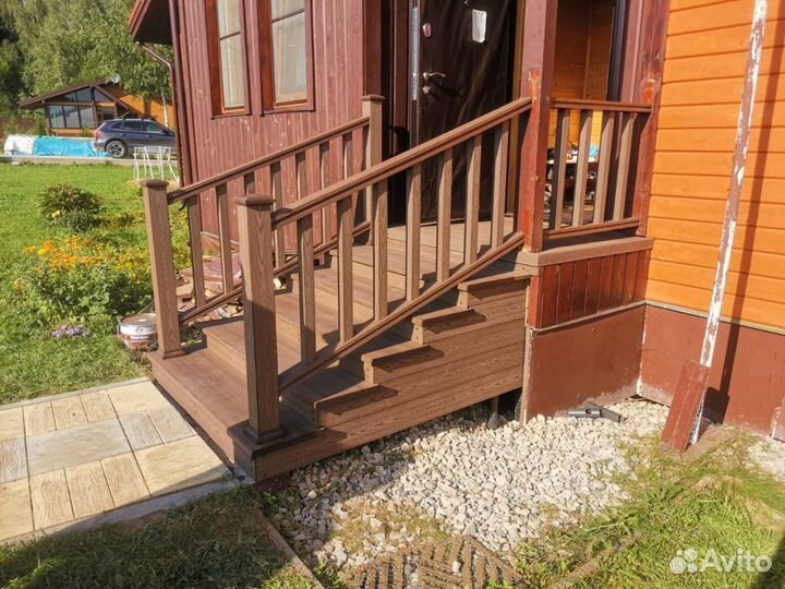 Монтаж террас, навесов, крылечки,монтаж планкена