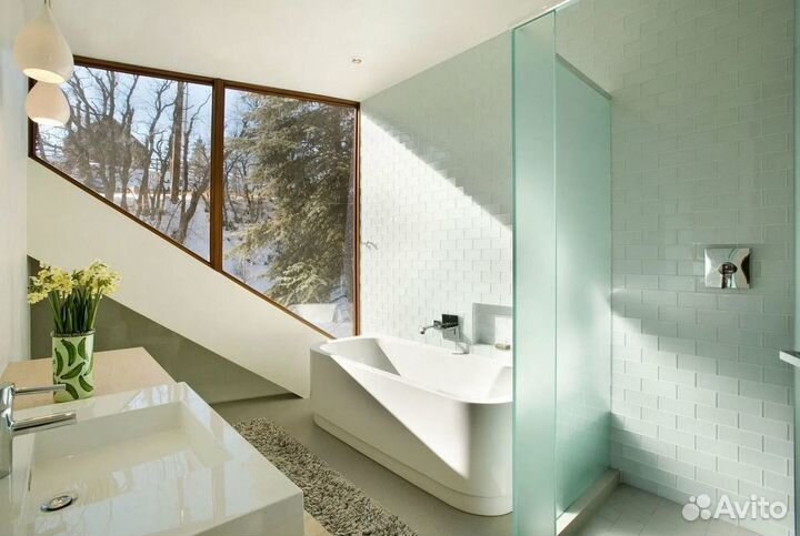 Стеклянные перегородки для ванной душа