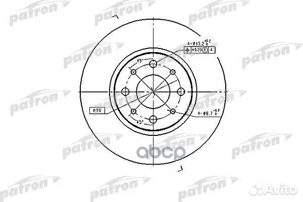 Диск тормозной передн alfa romeo: 145 94-01, 14