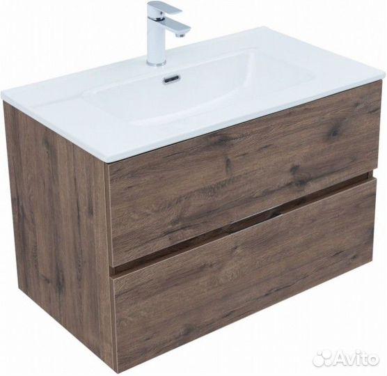 Мебель для ванной Aquanet Алвита New 80 с ящиками дуб веллингтон табак