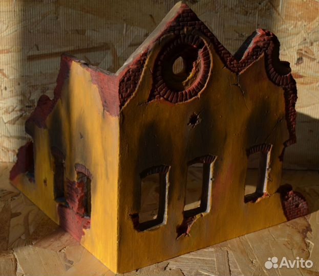 1\35 Руина здания заводской корпус для диорамы
