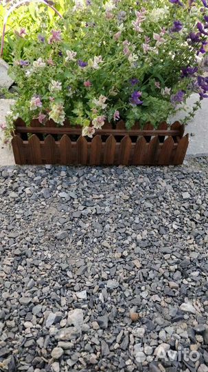 Деревянное кашпо, Забор, длина 50 см