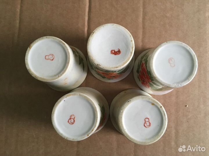Рюмки фарфоровые СССР 5 шт