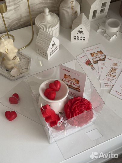 Подарочный набор на день святого валентина/ свечи