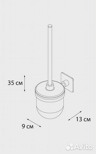 Ершик для унитаза Fixsen Square FX-93113 Хром