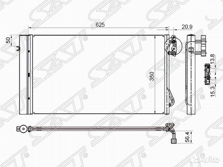 Радиатор кондиционера BMW 1-series E87 04- / / 3-S