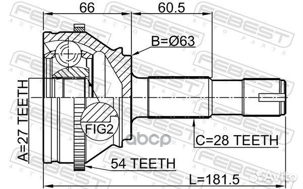 ШРУС внешний перед 2810-duca54 2810duca54