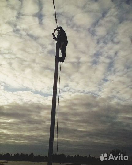 Подключение к электросетям на опоре участка