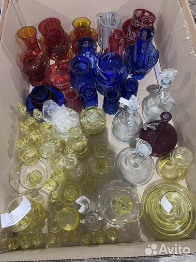 Вазы СССР цветное стекло винтаж,оптом,скидки