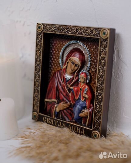 Икона Святой Анны Праведной 15х12 см