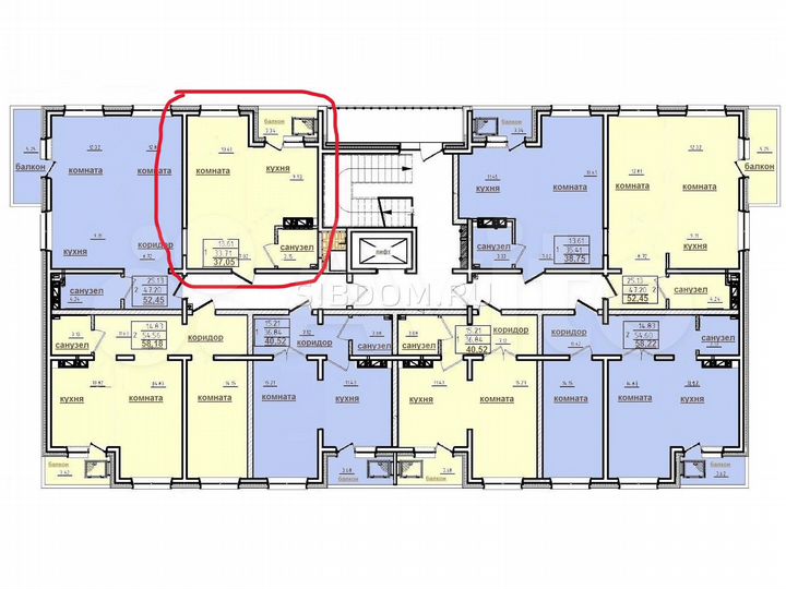 1-к. квартира, 38 м², 8/9 эт.