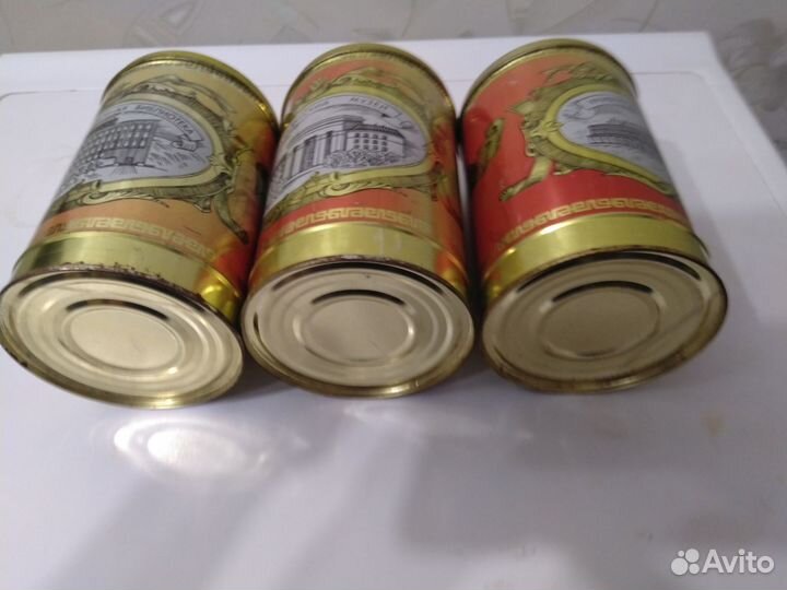 Жестяные банки СССР 1л. Набор из 3 шт