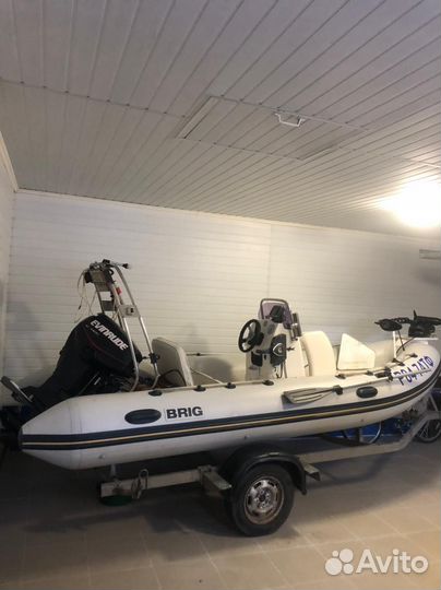 Лодка brig с мотором evinrude 50 и моторгайдом