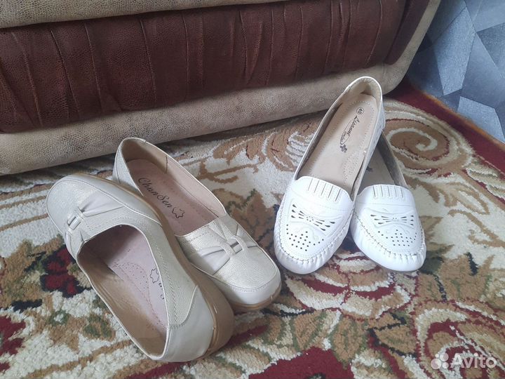 Туфли макасины кожаные 40 р 2 пары