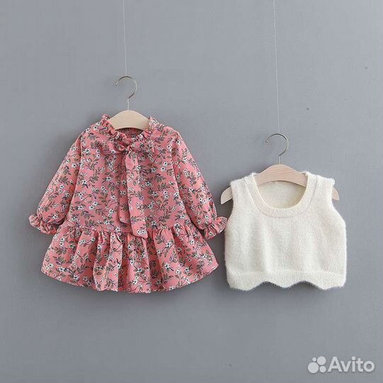 Платье для девочки с кофтой 80-110см