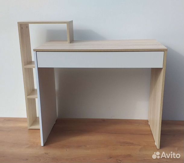 Стол письменный с полками. Белый +Сонома
