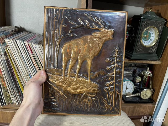 Релкое: «Рев Изюбра» чеканное панно СССР