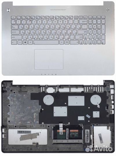 Клавиатура Asus N750 серебристая топ-панель