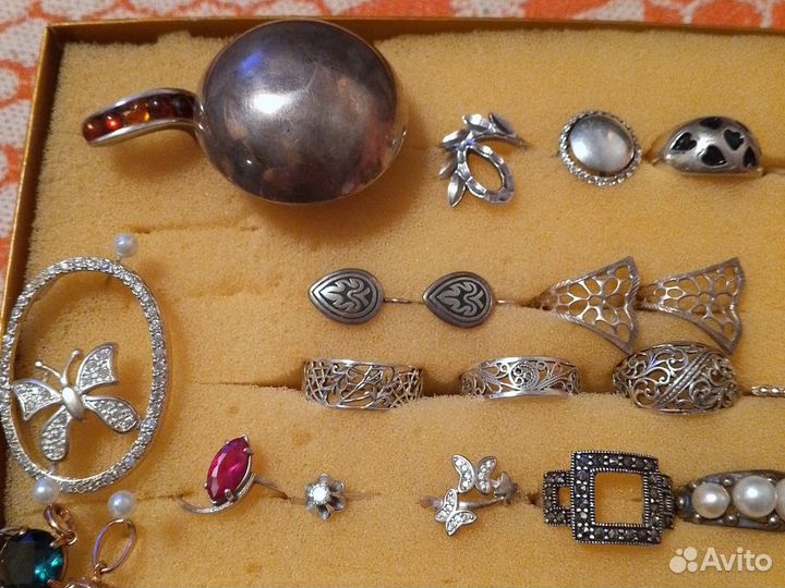 Кольца, серьги, комплекты из серебра 925