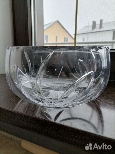 Ваза для фруктов хрустальная
