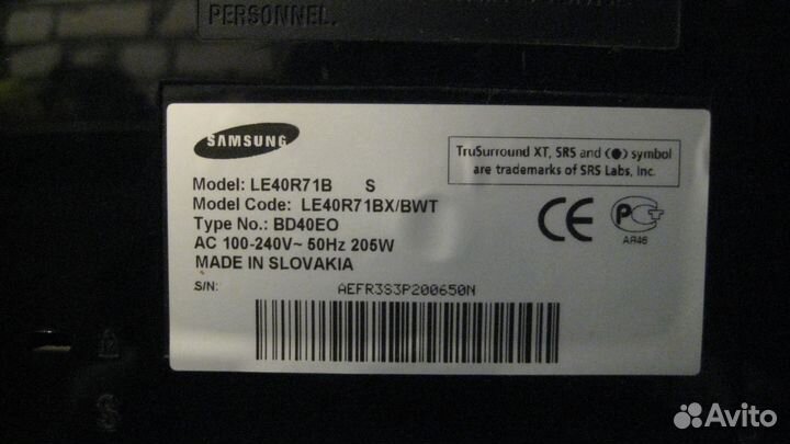 Разбор samsung LE40R71