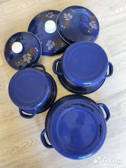 Набор эмалированных кастрюль СССР 2л,3л,4л