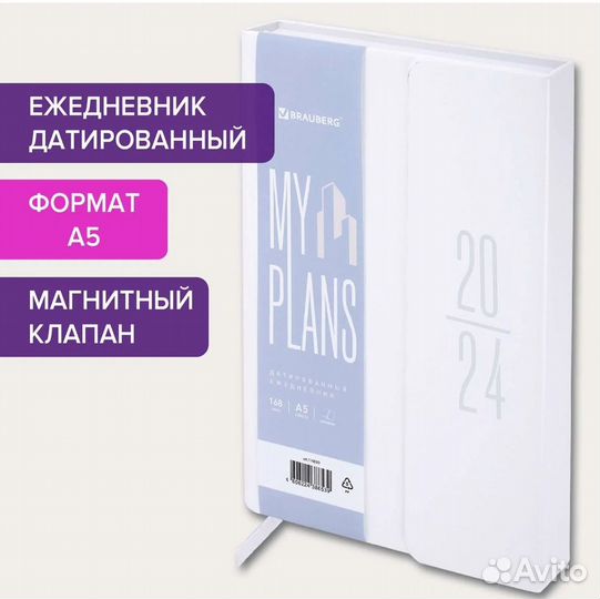 Ежедневник Brauberg датированный 2024 А5 под кожу