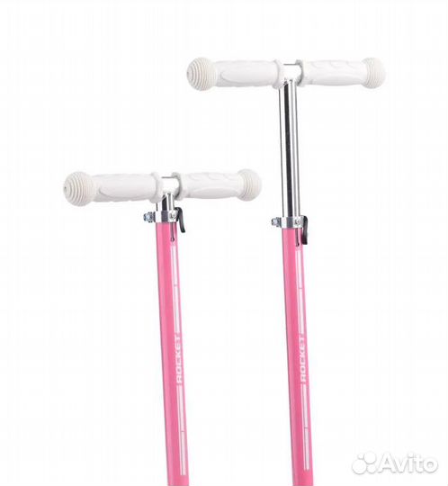 Самокат трёхколёсный rocket R0090, белый, розовый