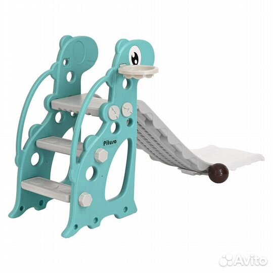 Горка Pituso «Зубастик» с баскетбольным кольцом