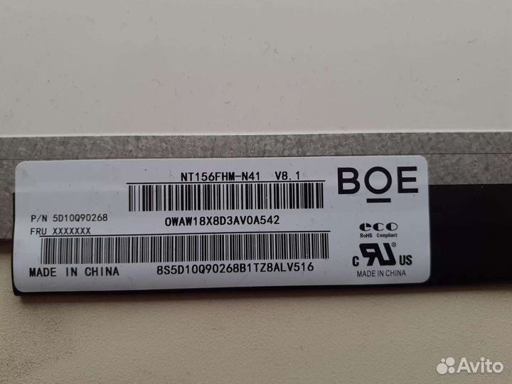 Матрица ноутбука BOE nt156fhm-N41 V8.1