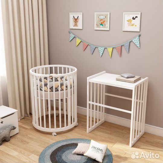 Круглая кровать-трансформер 8в1 Kinderie Dreams St