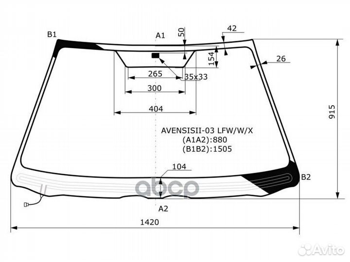 Стекло лобовое с обогревом щеток toyota avensis