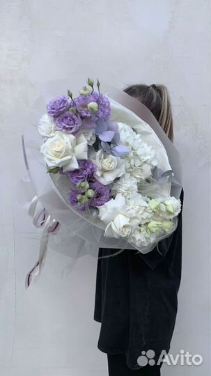 Сборный букет: розы, гортензии, эустома. Доставка