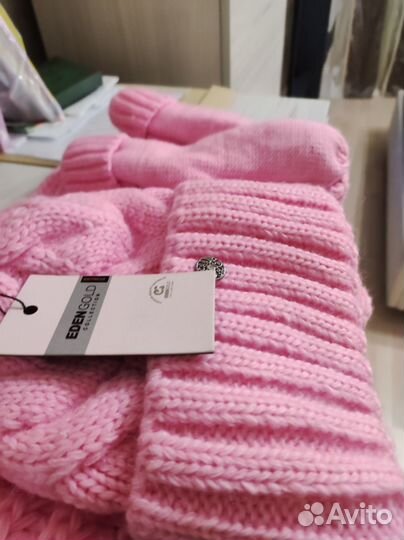 Зимний набор(шапка, варежки, шарф)