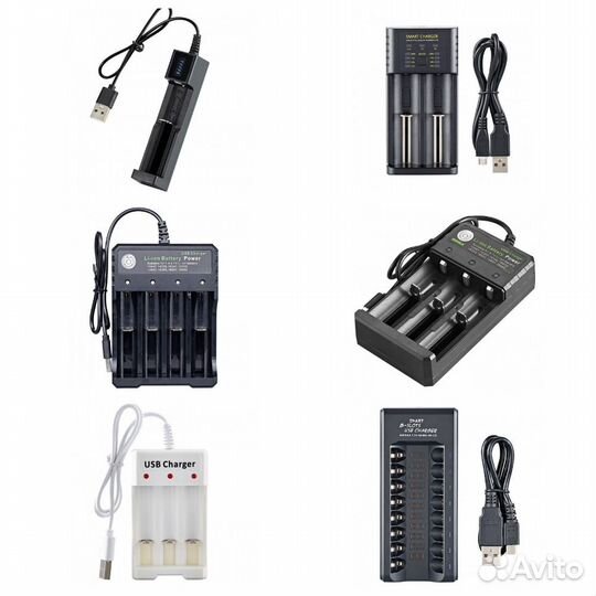 Зарядные устройства USB li-ion 18650/ AA/ AAA