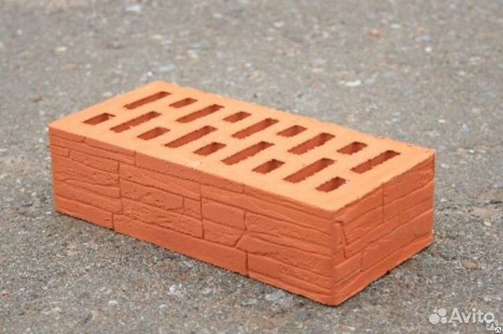 Кирпич красный дикий камень облицовочный