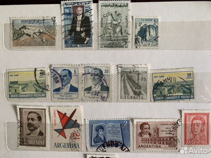 Марки Тунис, Турция, Аргентина, Израиль, Цейлон