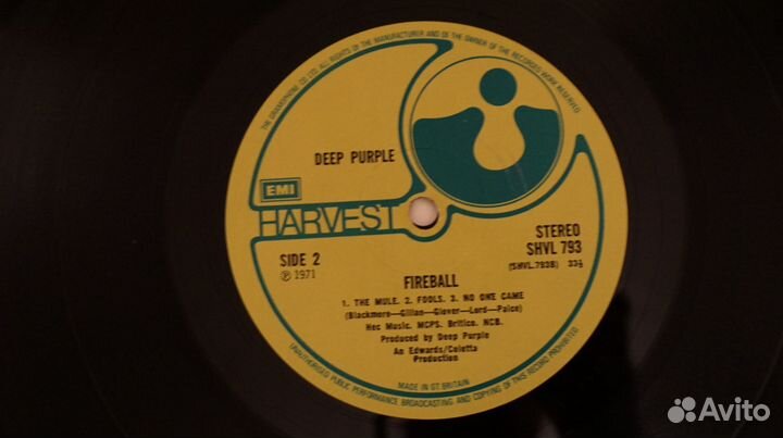 Пластинка deep purple - fireball UK 1-пресс