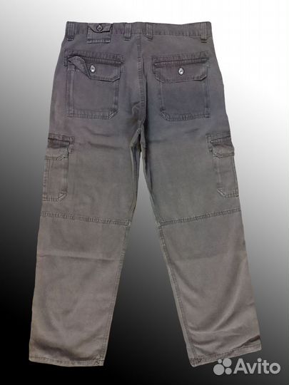 Мужские брюки из плотной ткани с бок. карманами