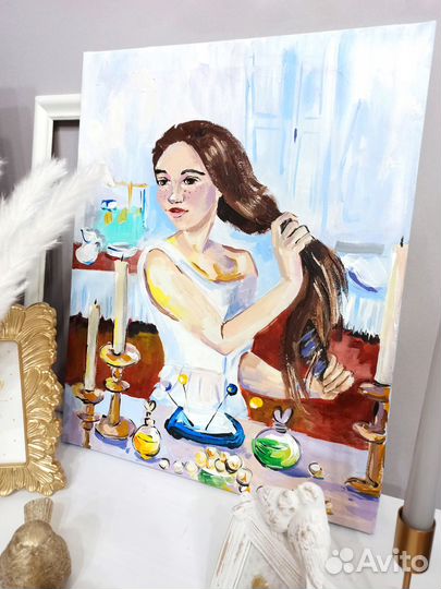 Картина Зинаиды Серебряковой За туалетом