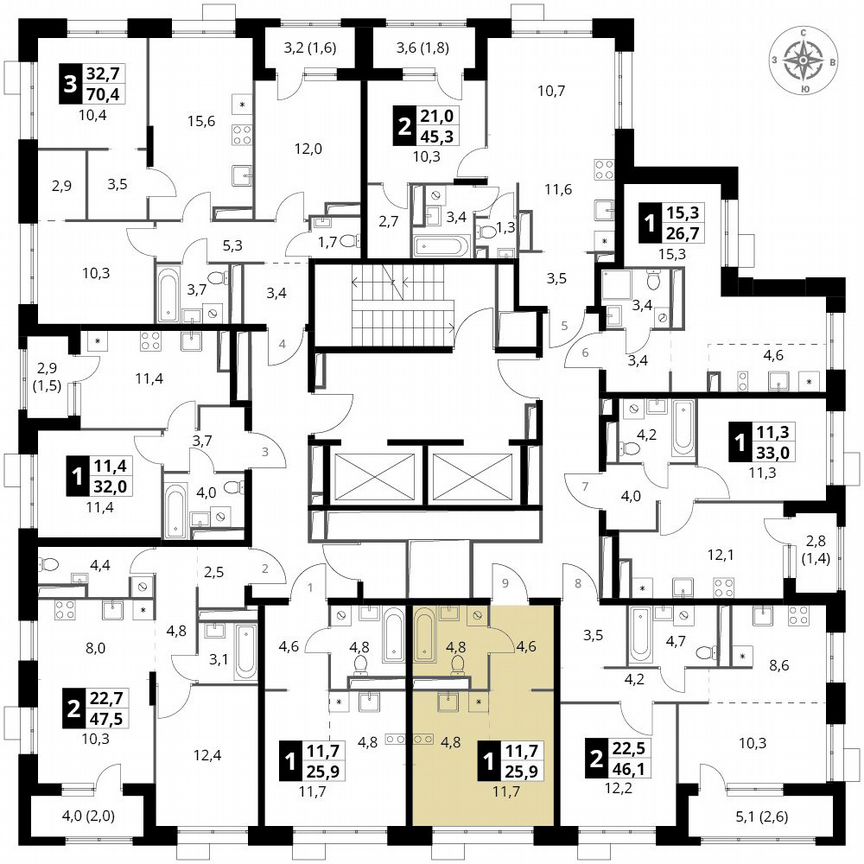 Квартира-студия, 25,9 м², 16/25 эт.